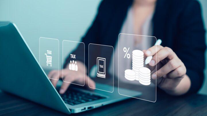 Laptop mit Finanz-Icons Amazon Agentur