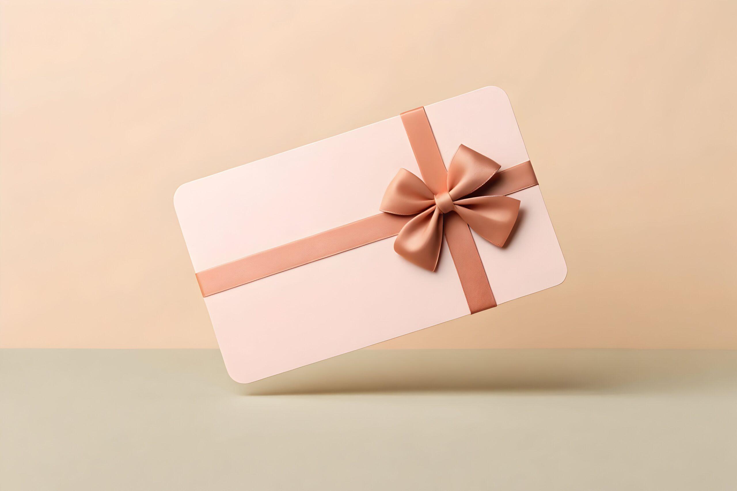 Elegantes Geburtstagsgeschenk mit rosa Schleife auf neutralem Hintergrund