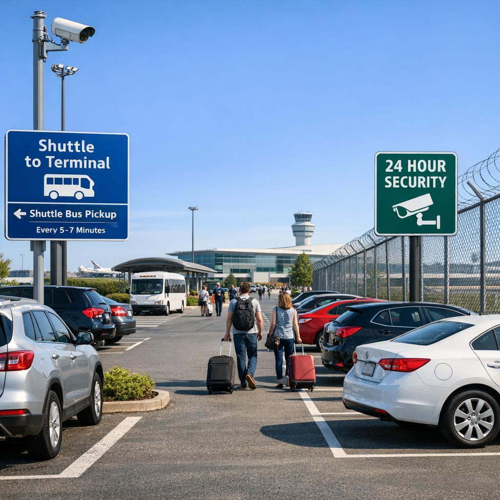 Airport Nürnberg parken – Shuttle zum Terminal und 24-Stunden-Sicherheit auf dem Parkplatz
